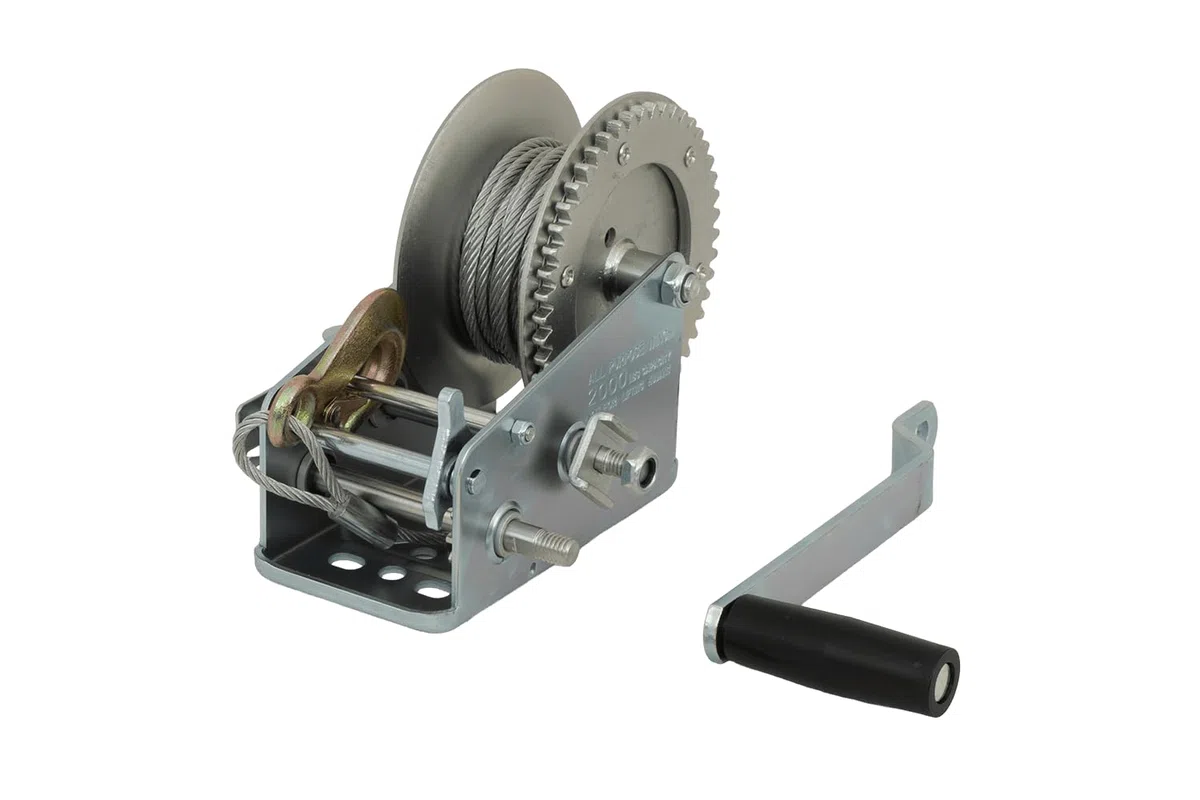 Knott Argano Manuale a Fune da 900 kg per Rimorchio, Verricello con Cavo d'Acciaio e Gancio per Carico Barche, Quad e Attrezzature, Modello 6X0017.008