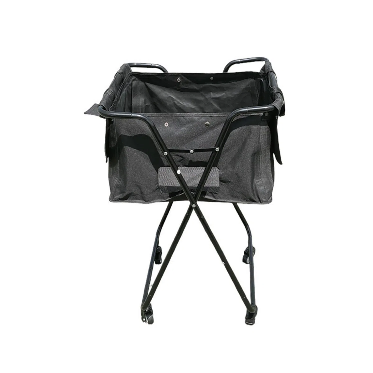Carrello Raccogli Palline da Pickleball Grande Capacità Carrello Palline Tennis Pieghevole Struttura Robusta Attrezzatura Sportiva per Campo Sportivo