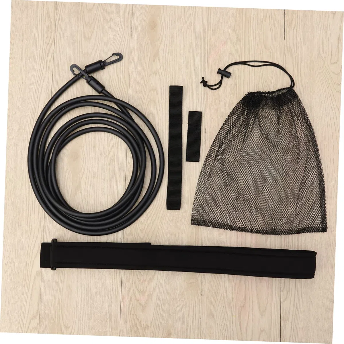 Cintura di Resistenza al Nuoto Corda Elastica Nera, Set 1 | Allenamento in Acqua e Secco, Sbr, Esercizio in Posizione, Accessorio per Fitness Acquatico