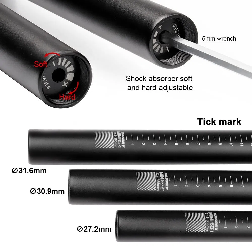 Reggisella Ammortizzato, 27.2MM,28.6MM,30.0MM,30.4MM,30.9MM,31.6MM,33.9MM Canotto Sella Ammortizzata Bici,Tubo Ammortizzati Telescopico per Bicicletta ​da Corsa in Lega di Alluminio,30.9mm