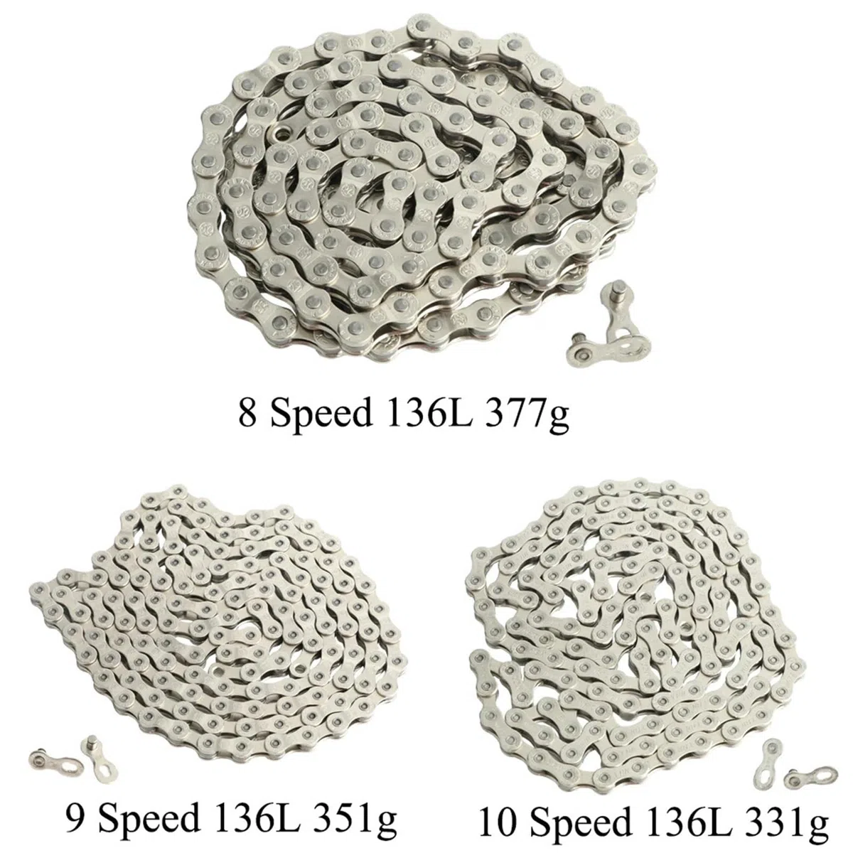 Catena per bicicletta, Catena for bicicletta 8-12 velocità 136 maglie Catena for bicicletta elettrica(10 Speed)