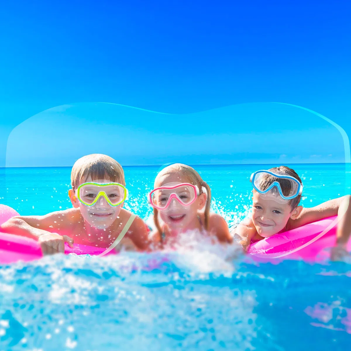 Set da snorkeling per bambini dai 5 ai 15 anni, con maschera e boccaglio, occhialini da nuoto con copertura per il naso, per bambini, ragazzi e ragazze (blu + blu)
