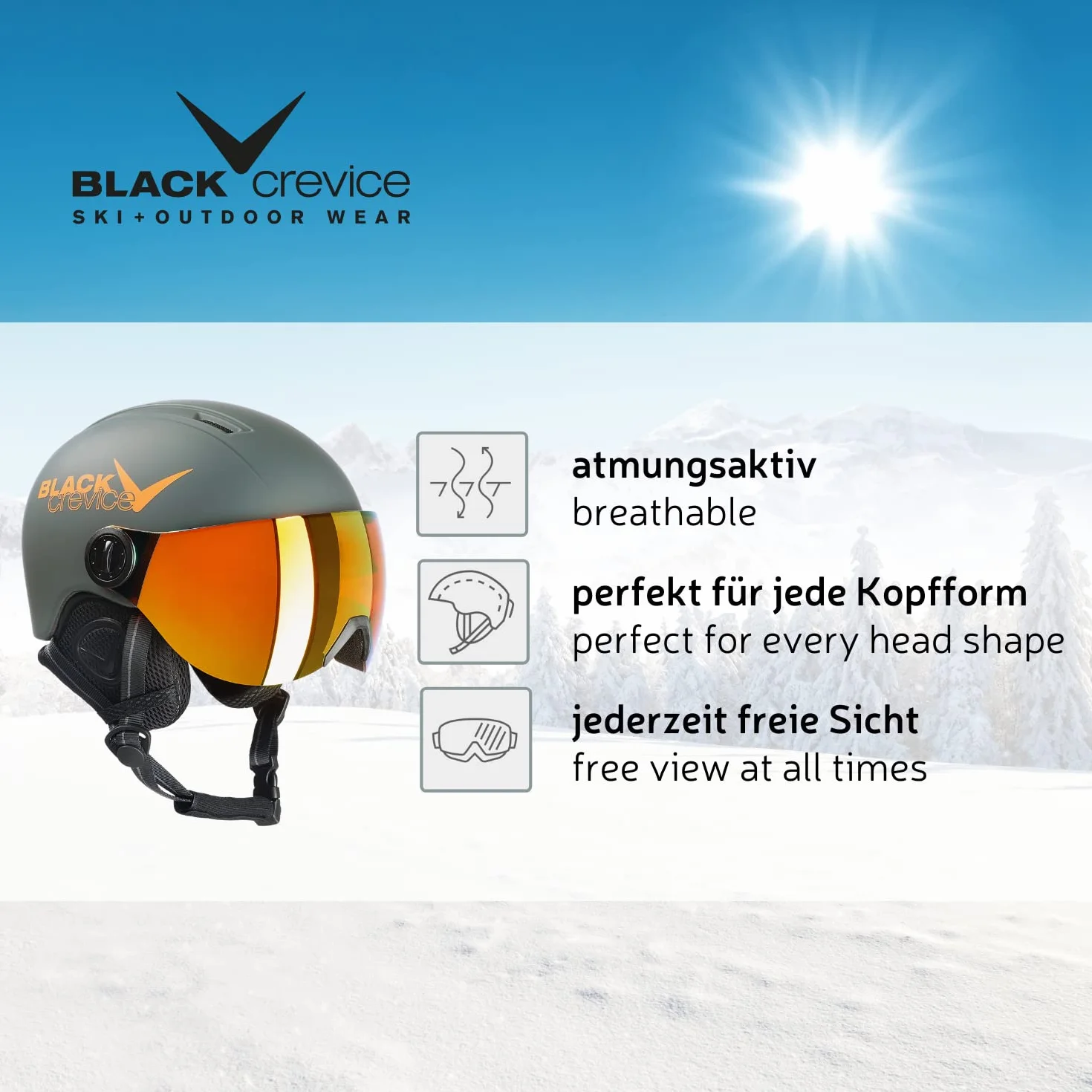 Black Crevice Leogang - Casco da Sci Unisex per Bambini