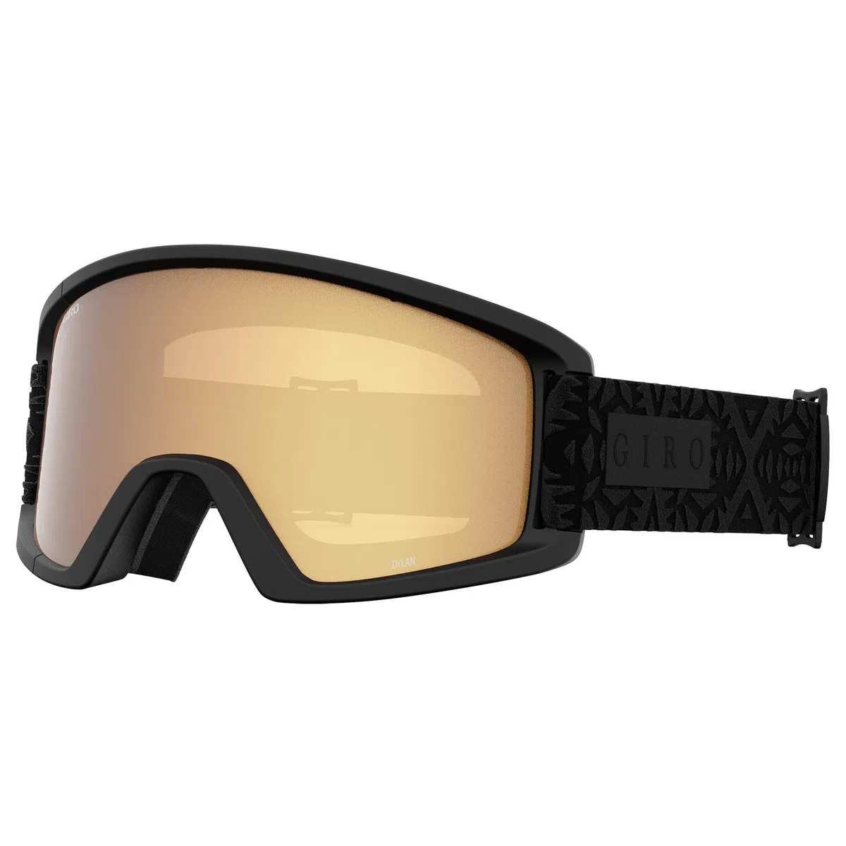 Giro Dylan - Maschera da neve da donna, con cinturino in fiocco nero e lenti color oro ambrato/giallo