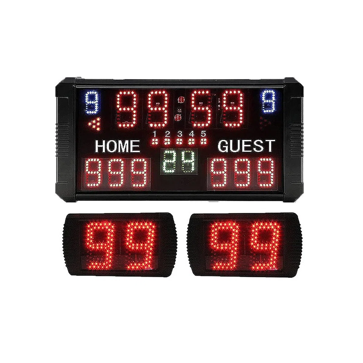 Orologio e Controller for tiri con Timer da Basket, tabellone segnapunti Portatile, Conto alla rovescia di 14 o 24 Secondi, 2 unità(Suit B Consoles)