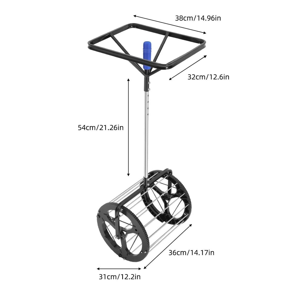 Raccoglitore per palline da tennis 2 in 1, con manico automatico, per un massimo di 80 palline, tramoggia regolabile in altezza, per raccogliere e riporre le palline
