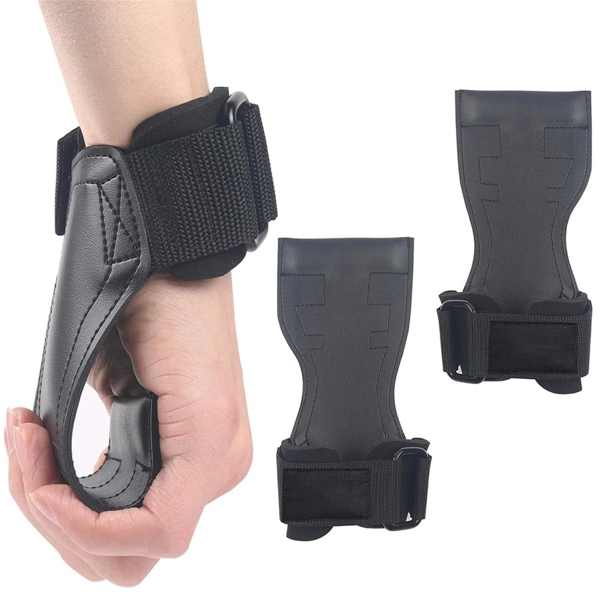 Ganci per Sollevamento Pesi Cinghie da Polso for Sollevamento Pesi Palestra Fitness Gancio Cinturino for Pesi Pull-up Guanti for Sollevamento Pesi for Allenamento con i Pesi per Uomini e Donne