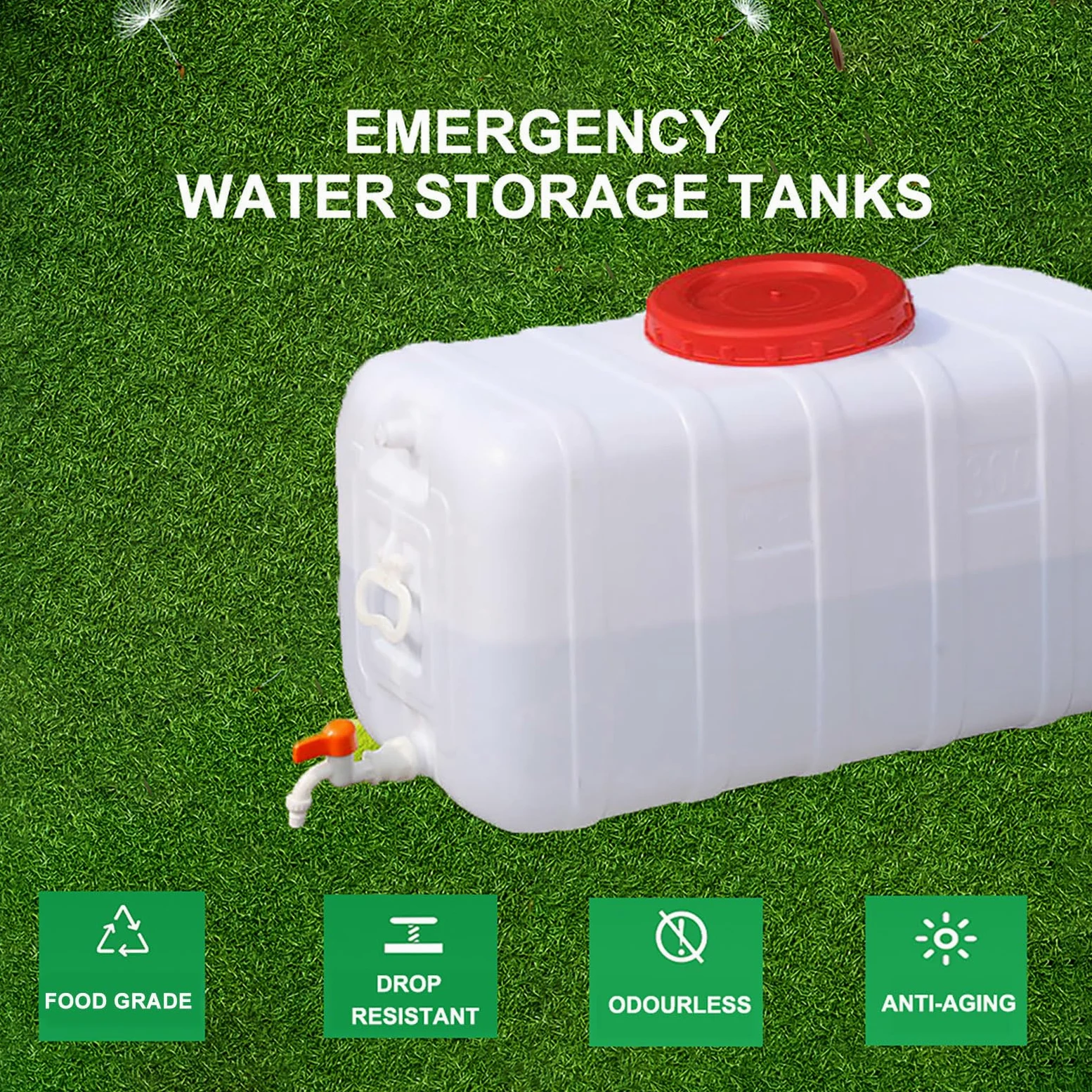 Plastica Serbatoio per L'acqua con Rubinetto E Tubo Flessibile Tanica Acqua Contenitore per L'acqua per Campeggio Camper Camion attività All'aperto Escursionismo(Size:6.6gallon-25L)