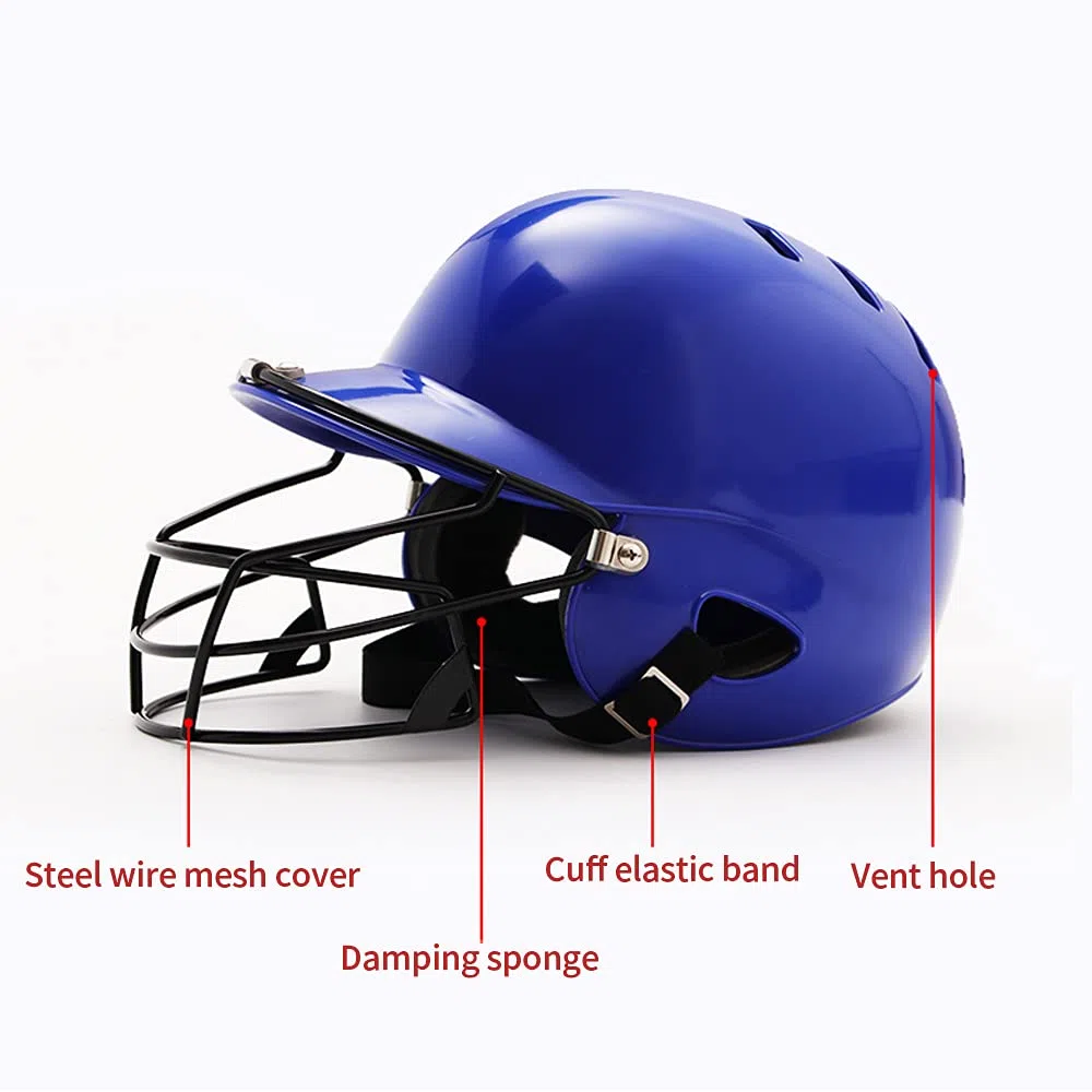 Casco da baseball, comodo e traspirante, casco da baseball antiurto, casco da baseball professionale, protezione per il viso per bambini adulti
