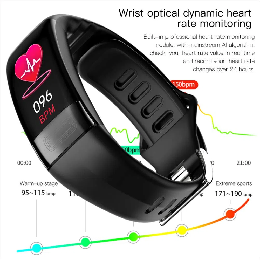 ECG + PPG Smart Watch, attività di Fitness Tracker con frequenza cardiaca Monitor Pressione sanguigna Blood Ossigeno Temperatura del Corpo Temperatura della modalità di Sospensione Pedometro,Blu