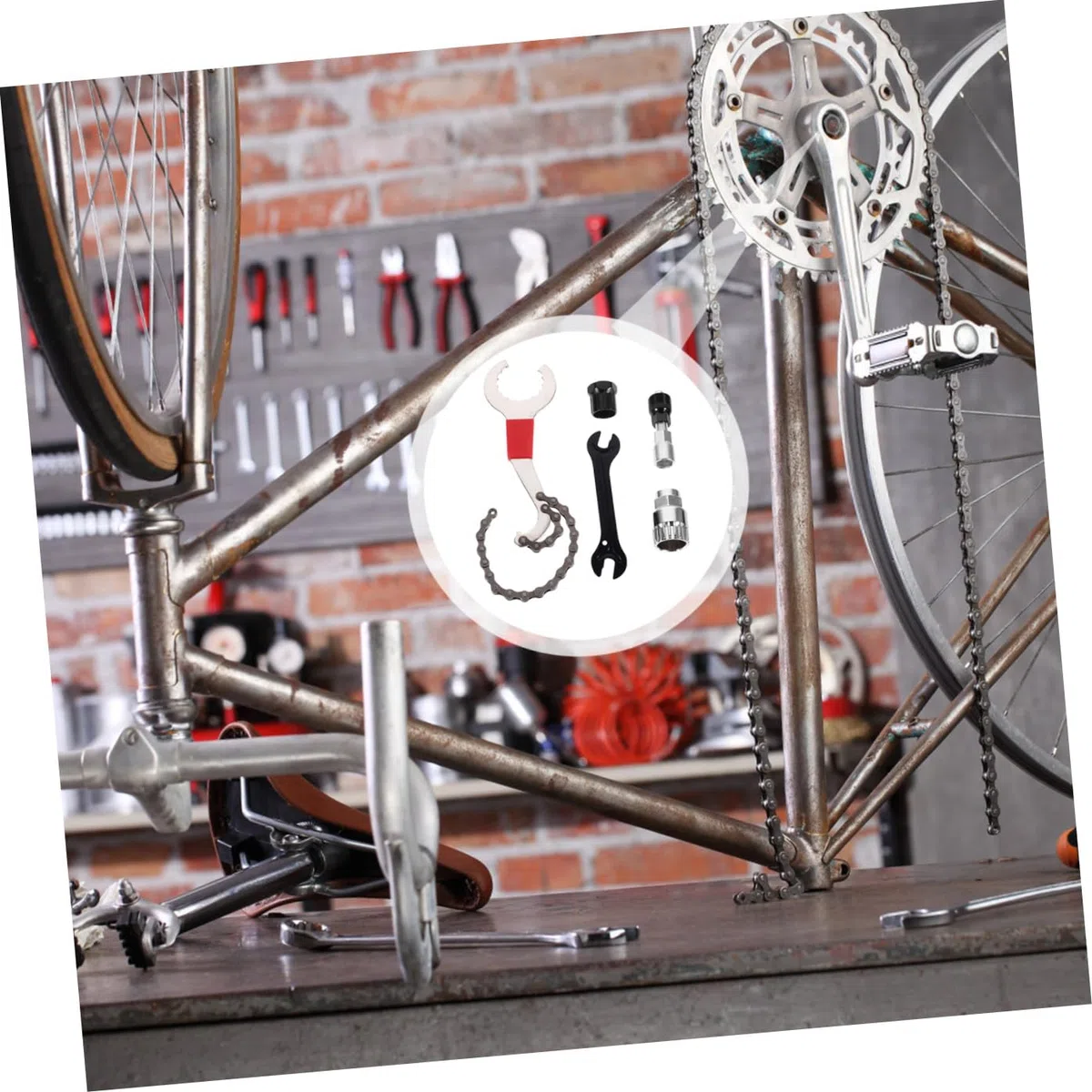 Set di Attrezzi per La Riparazione della Bici - Kit Completo con Estrattore per Pedivelle Estrattore per Guarnitura E Estrattore per Movimento Centrale per Mountain Bike