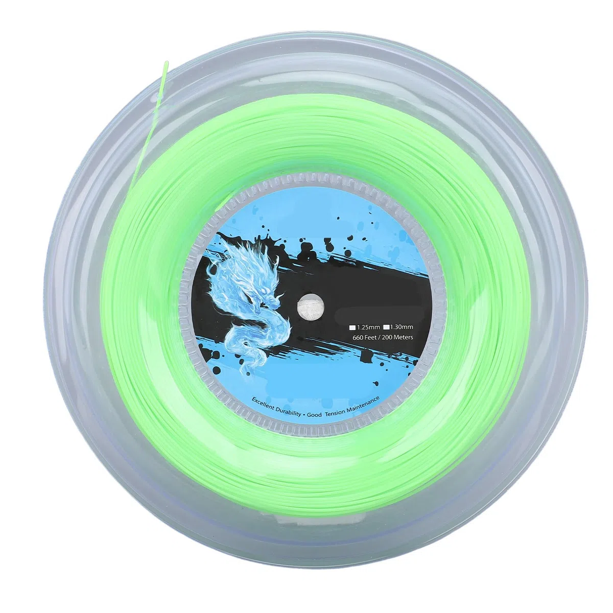 Fockety Corda da Tennis in Poliestere, Corda per Racchetta da Tennis su Bobina da 200 M per Allenamento Verde Fluorescente, Corda da Tennis in Poliestere Super Morbida Corda da Tennis
