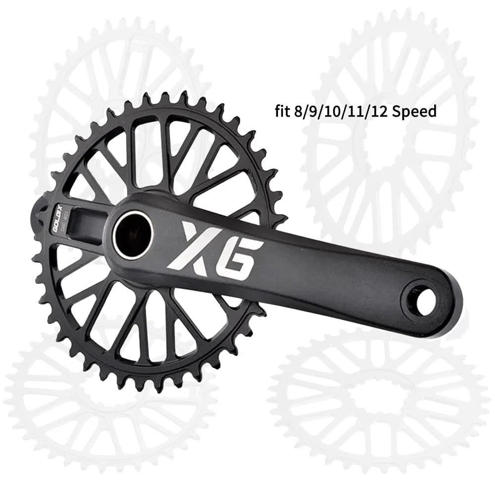 Guarnitura per mountain bike da 170/175 mm, 32-48 denti stretti e larghi, guarnitura scheletrata, bracci pedivella cavi integrati con movimento centrale BSA, adatta a 8-12 velocità, lega di alluminio