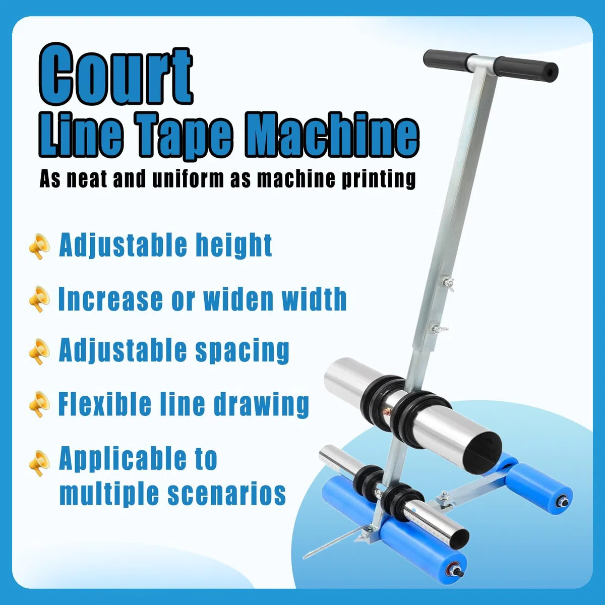 Macchina Traccialinee per Parcheggi, Macchina Traccialinee per Campi da Gioco Regolabili, Macchina per Tracciare Linee di Campo con Kit Circolare, per Calcestruzzo, Asfalto
