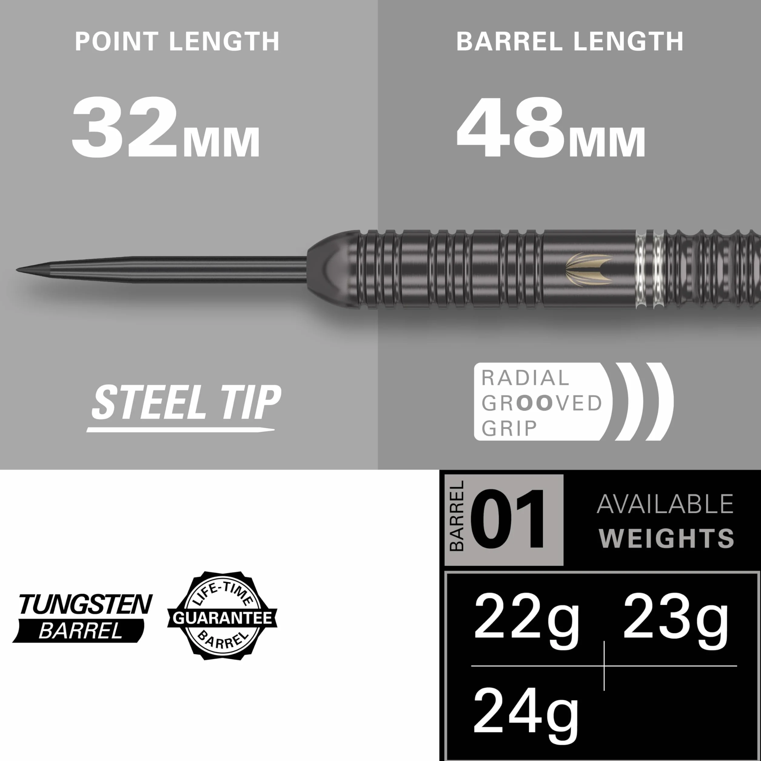 Target Darts Ares 22G/23G/24G Set di Freccette con Punta in Acciaio al tungsteno - 6 Alberi PRO Grip - 9 Voli PRO Ultra – Portafoglio Dart - Dart Counter App Coupon Bundle