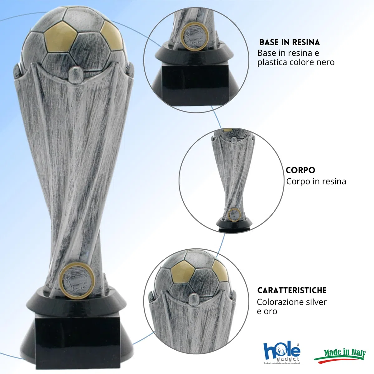 Premiazioni Calcio, Calcetto Fantacalcio Sportive Trofeo Personalizzabile Statuette con Targhetta Personalizzata Capocannoniere, Fair Play, Portiere o Squadra