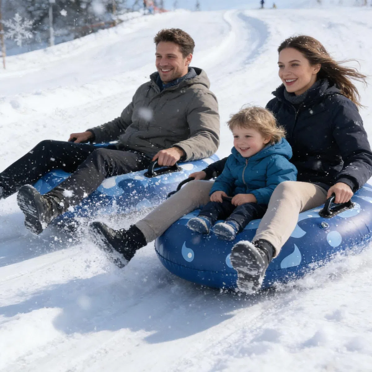 Slittino da Neve per Bambini Giocattoli Invernali in PVC Gonfiabile e | Giocattoli Per La Neve Da Esterno per Figlia, Famiglia, , Giovani, Adolescenti, Uomini e Figlio