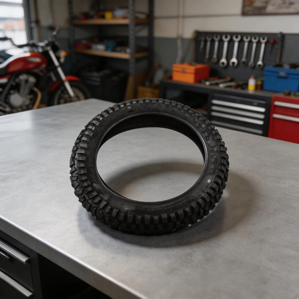Pneumatico largo in gomma, 20 x 5 cm, per fuoristrada fuoristrada con migliore stabilità di trazione, adatto per bici elettriche da 20", nero