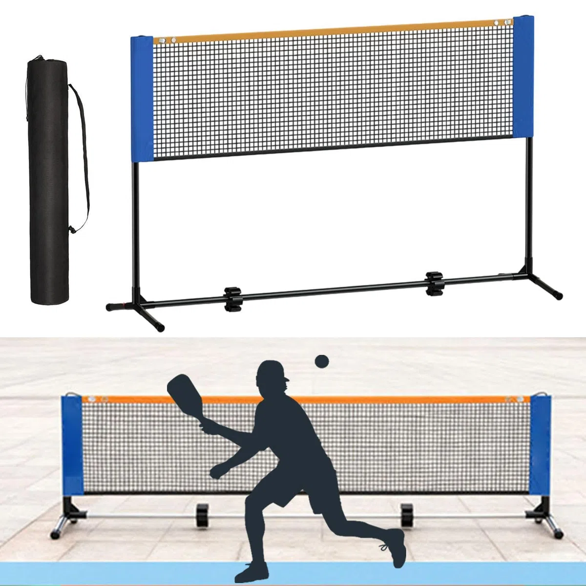 Rete da Badminton Portatile E Pieghevole con Supporto, Facile da Montare, Ideale per Allenamenti in Ambienti Interni O Esterni.