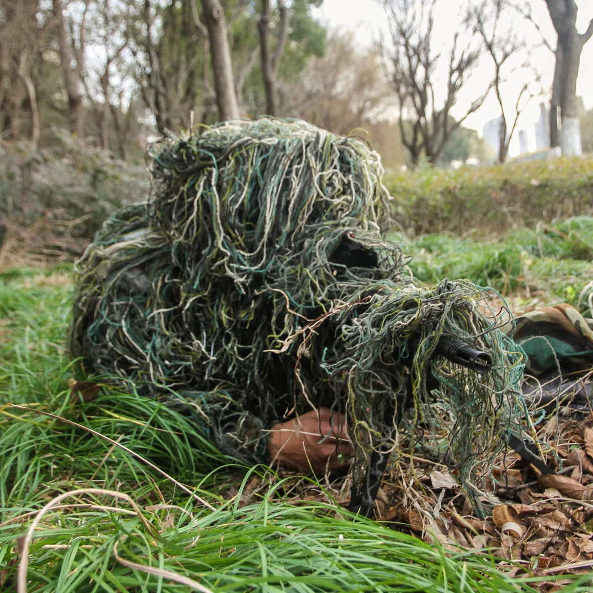 GUGULUZA - Tuta da caccia 3D Ghillie Jungle Woodland Camouflage