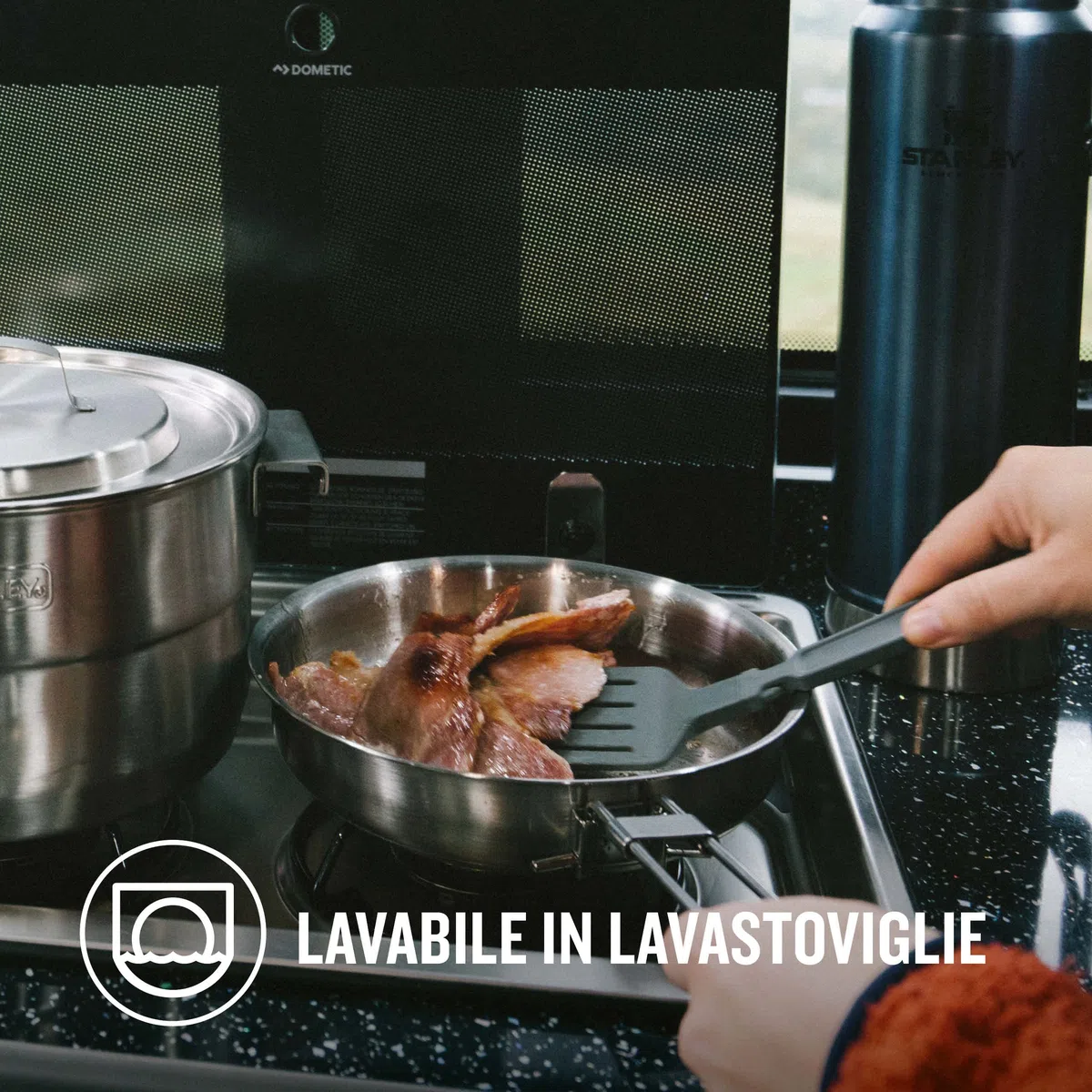Stanley Adventure All-In-One - Set da cucina per esterni, leggero, 9 pezzi, in acciaio inox, per campeggio, ideale per il backpacking, escursioni o campeggio, lavabile in lavastoviglie