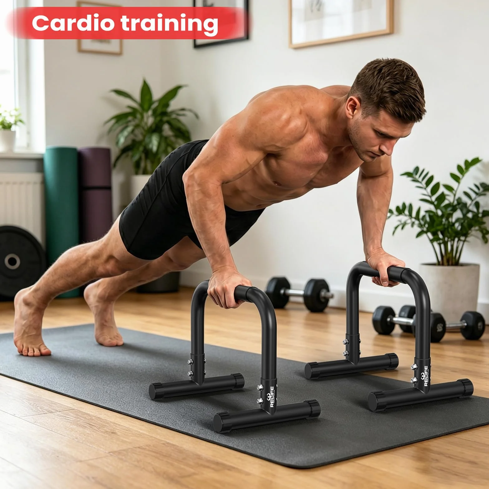 RELIFE REBUILD YOUR LIFE Dip Station Regolabile Parallele Calisthenics Parallel Bars Parallettes Push up Dip Stand Fitness parallettes Heavy Duty Libera Installazione