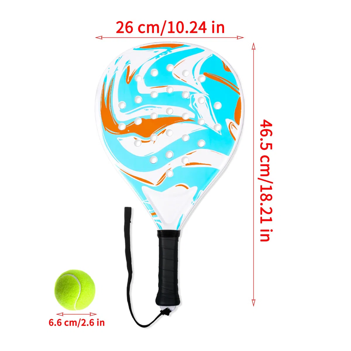 Racchette Pickleball, leggere, in fibra di carbonio, antiscivolo, per donne, bambini, adulti, sport, giochi, allenamento, parco, giardino, scuola, vacanze