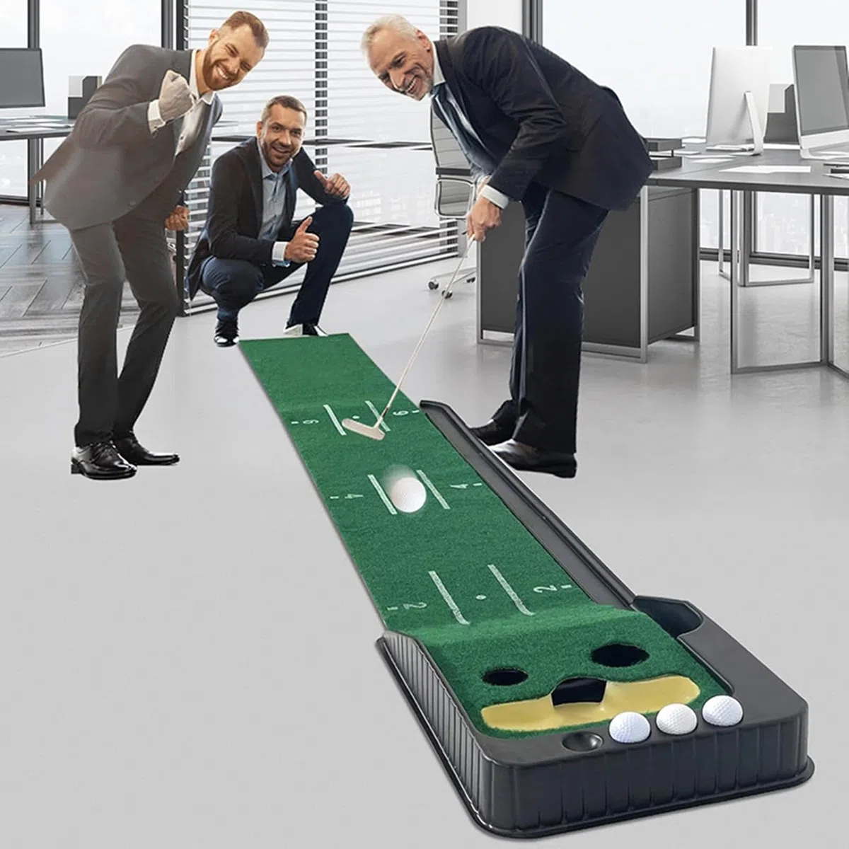 Tappeto Putting Green per Interni | Tappeto green per allenamento di colpi da golf,Tappetino Allenamento Golfista - per Uso in Giardino, Esterno, Prato, Interni, Casa, Palestra Domestica