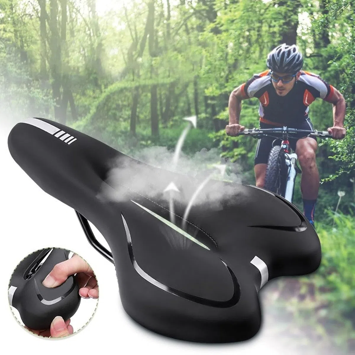 Sella per Bici Mountain in Gel per Merida Mission 2025- | Ergonomica con Assorbimento Degli Urti Impermeabile Sedile Bicicletta, Comodo Sellino Bici Morbido Uomo Donna