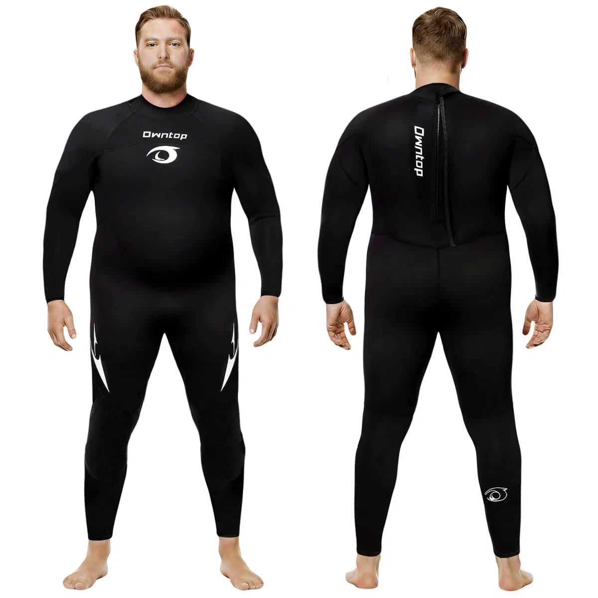 Owntop Muta da uomo e donna, in neoprene da 3/2 mm, con cerniera posteriore, per immersioni in acqua fredda, surf