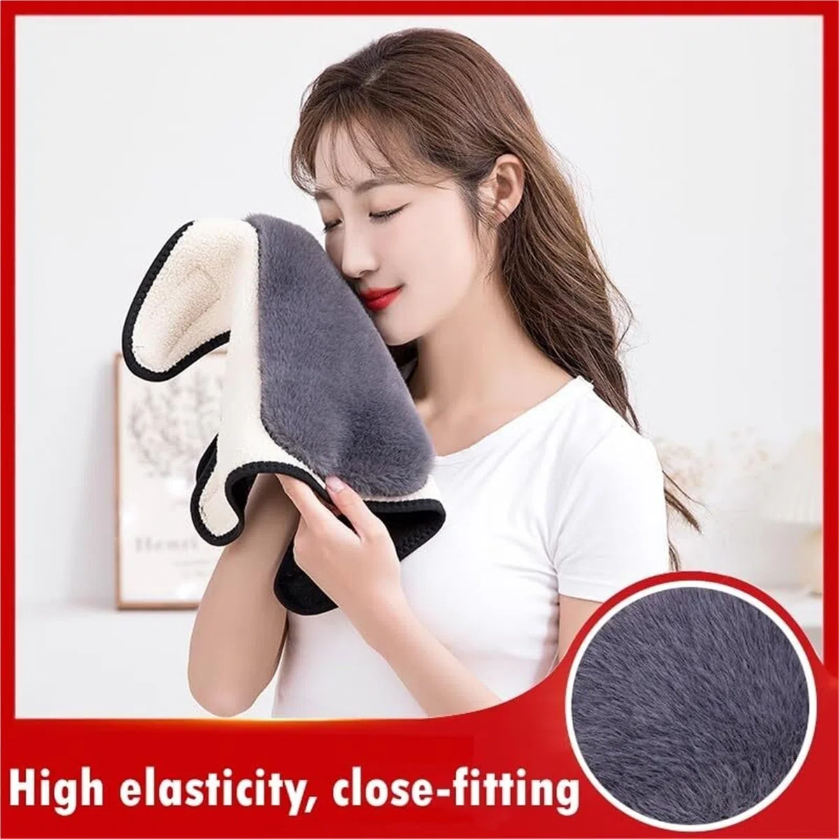 RUVOO Ginocchiere Palestra Calde Imbottiture for Ginocchia E Gambe Foderate in Peluche for Uomini E Donne for Lo Sci, Il Ciclismo, La Corsa Ginocchiera Sportiva