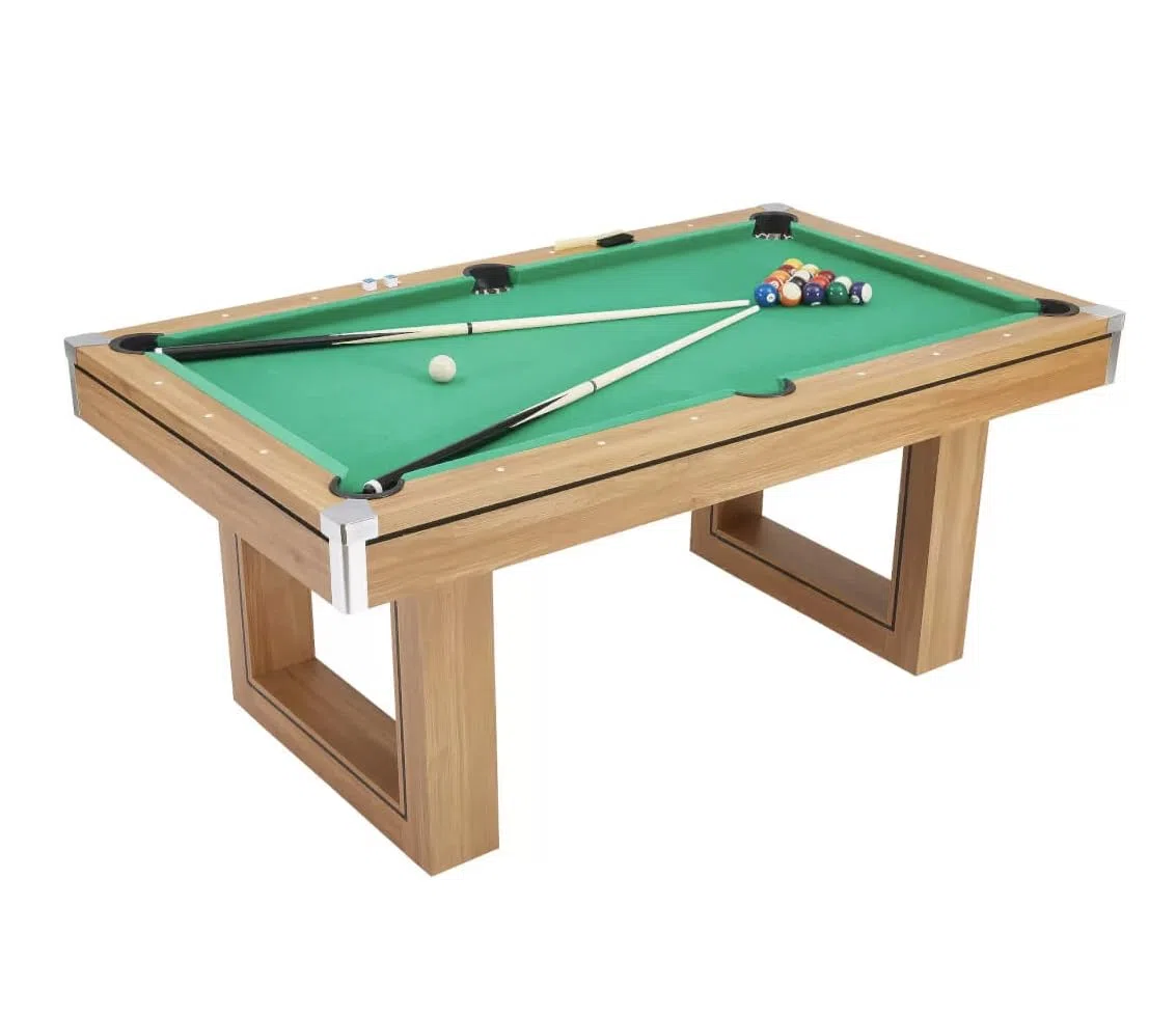 Tavolo da biliardo multifunzionale con piano da pranzo e ping pong, 1,8 m/2,1 m, tutti gli accessori inclusi, perfetto per giochi in famiglia e tempo libero