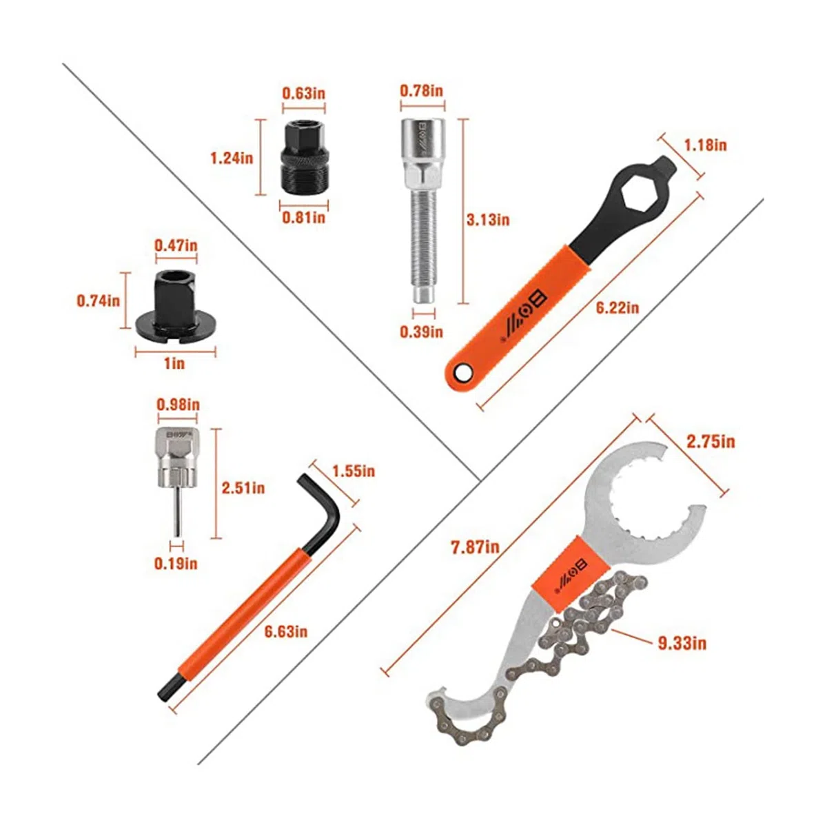 Kit di strumenti per la riparazione della bicicletta, strumento per estrattore della manovella, estrattore della manovella della bici, chiave a brugola esagonale per la rimozione della staffa