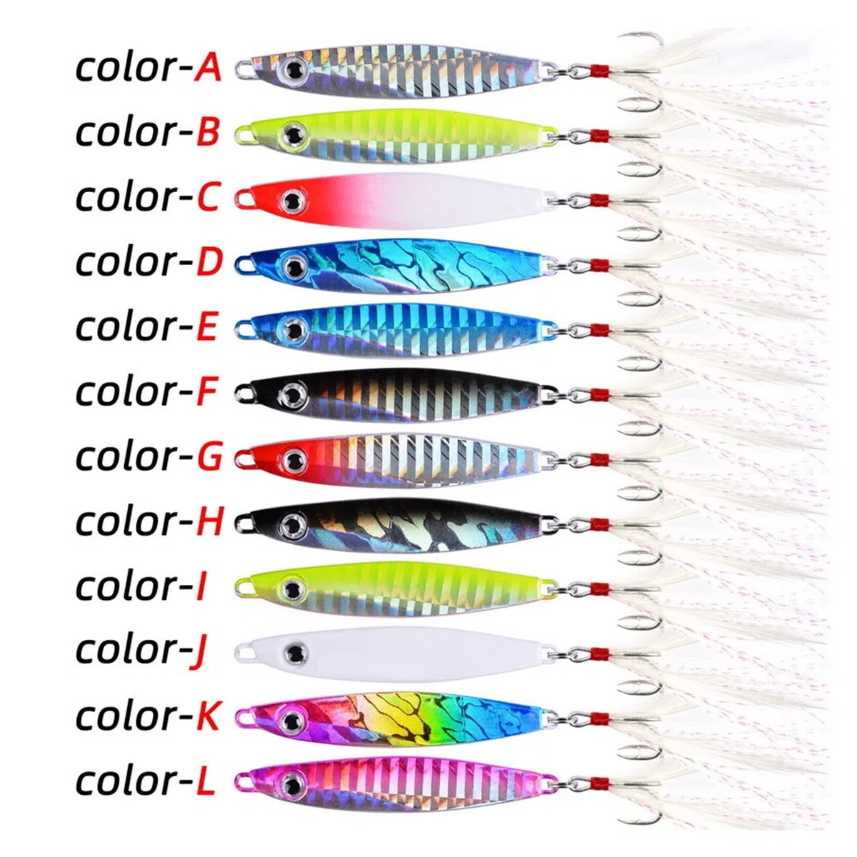 INEOUT 12 Pezzi di Esche da Pesca in Metallo jig 7g 12g 17g 22g 30g 40g Cucchiaio Mare Bait Sink Parker Bass