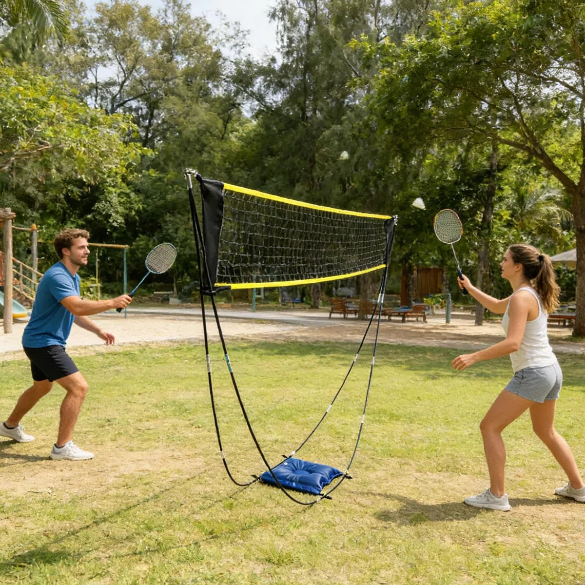 Rete da Badminton Attrezzatura per Allenamento Pieghevole | Rete da Tennis Compatta per Pratica in Giardino, Campeggio, Spiaggia, , Palestra, Scuola, Università