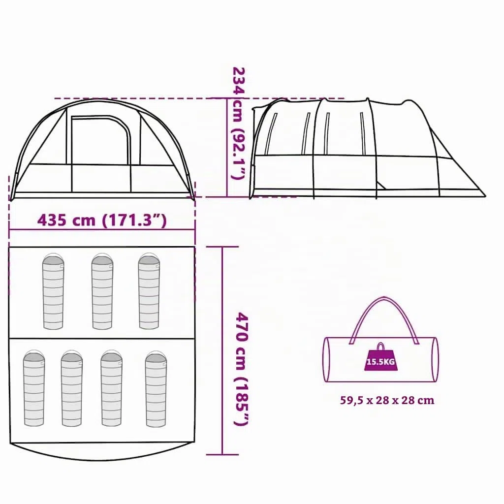 vidaXL Tenda familiare Tende familiari Tenda da Campeggio