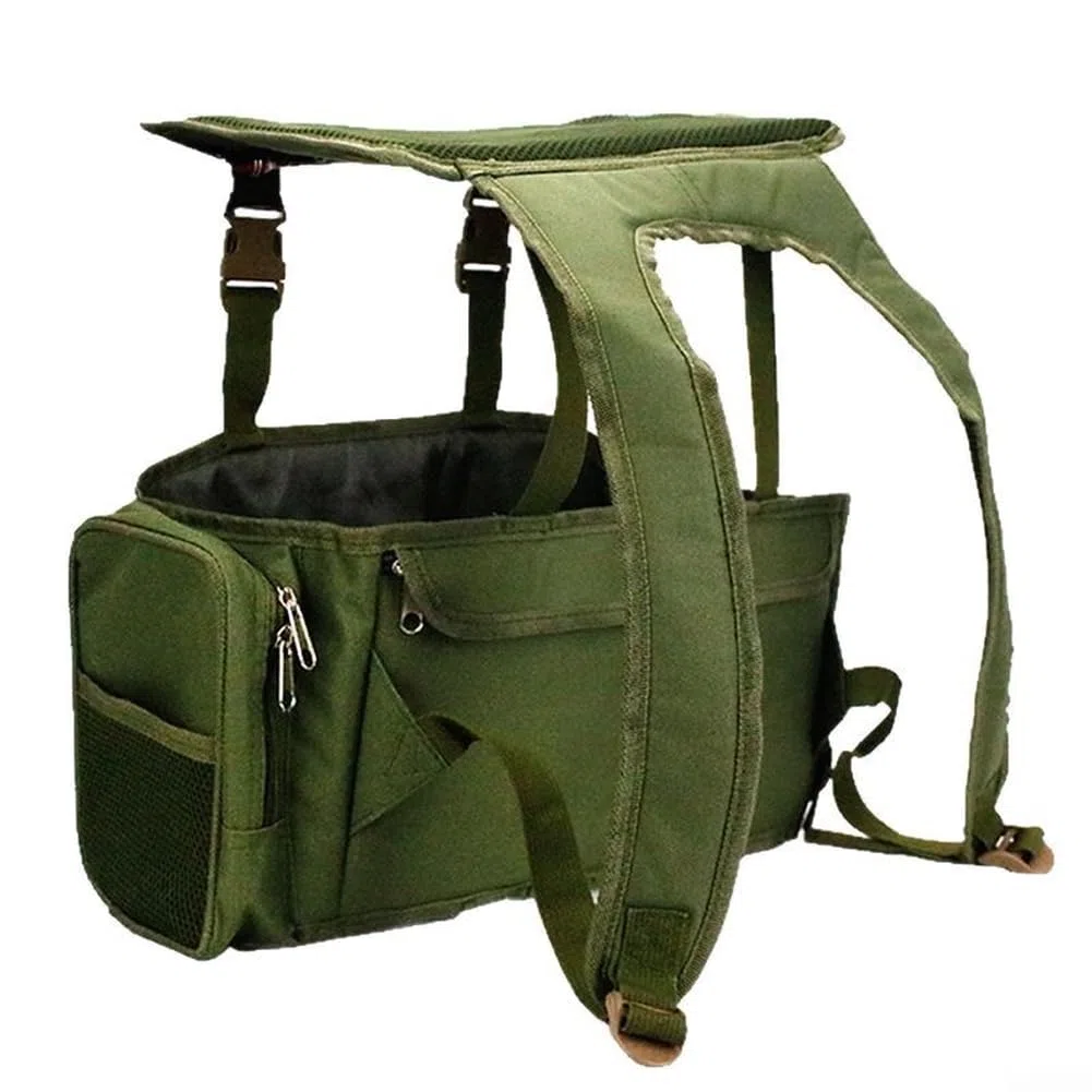 Scatola multifunzionale verde per attrezzatura da pesca con zaino in nylon convertibile per pescatori