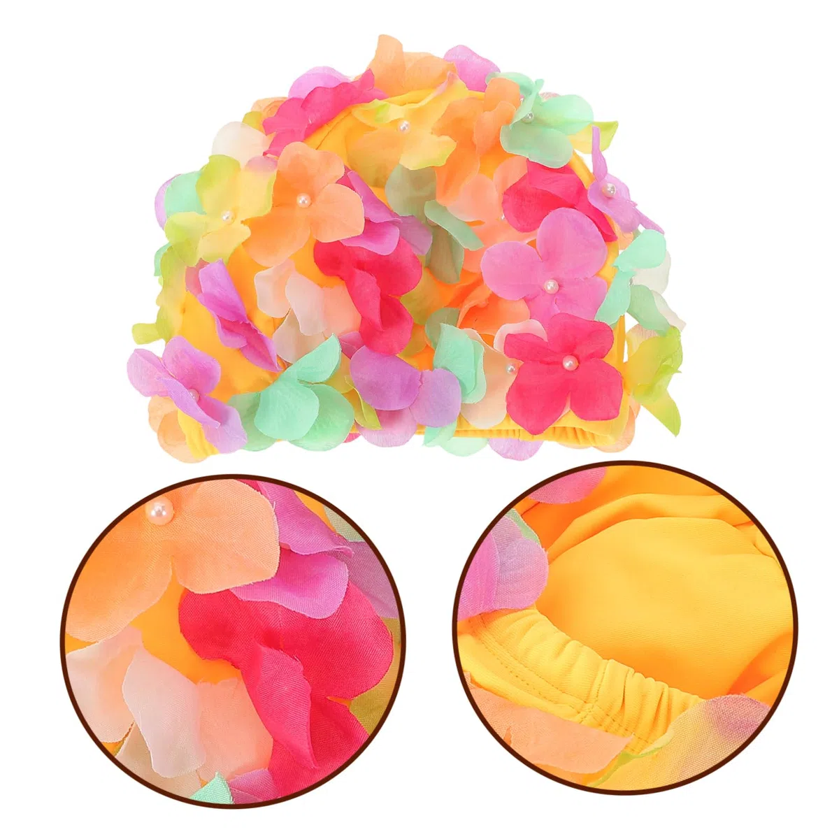 Kisangel Tappo Da Nuoto Cappello Da Bagno Piscina Cuffia Da Nuoto Nuotare i Floreale Per Tessuto Nuotata Donna Cuffia Da Bagno Cuffia Elastica Swim Cap Fiore Nylon
