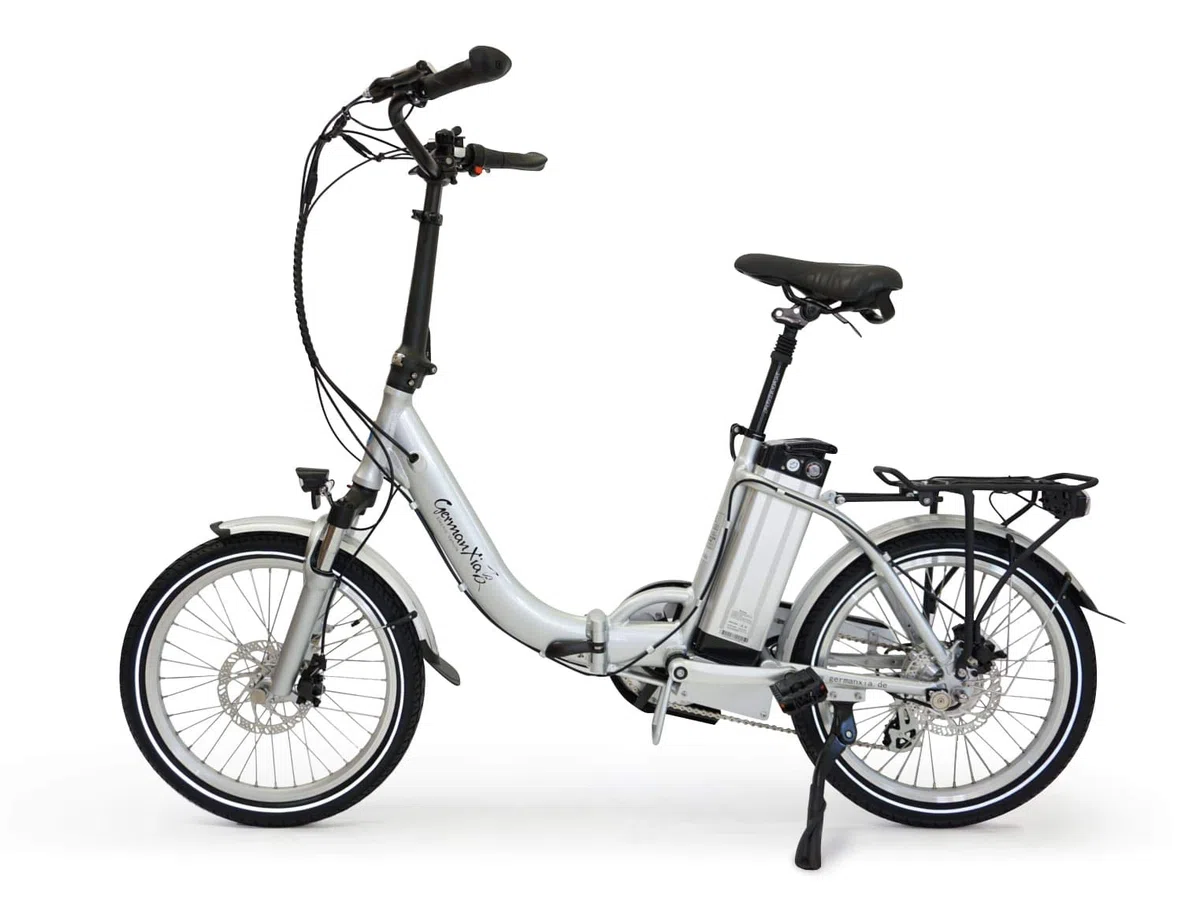 GermanXia Bicicletta elettrica pieghevole Mobilemaster Touring CH-15,6 7 G Shimano 20 pollici senza manopola del gas, eTurbo 250 Watt di azionamento HR, portata fino a 140 km secondo la StVZO
