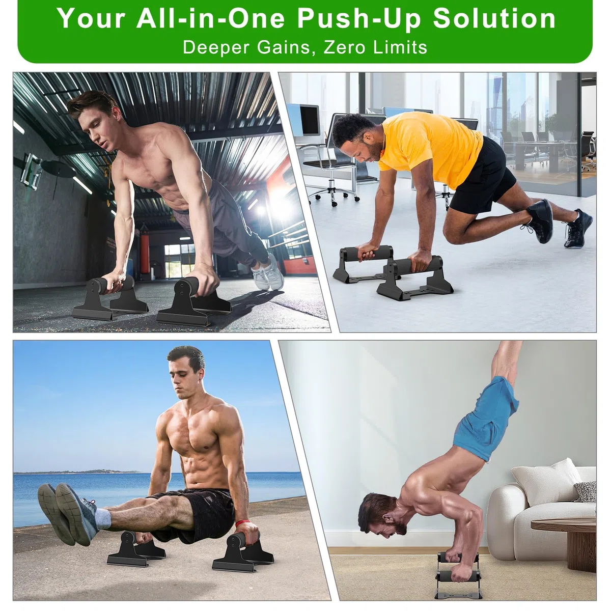 SELEWARE Barre per Flessioni in Llegno, Antiscivolo Parallele, per Calisthenics Fitness Allenamenti a Pavimento, in Legno Massello con Robusta Staffa in Metallo, Supporto 272,2 kg