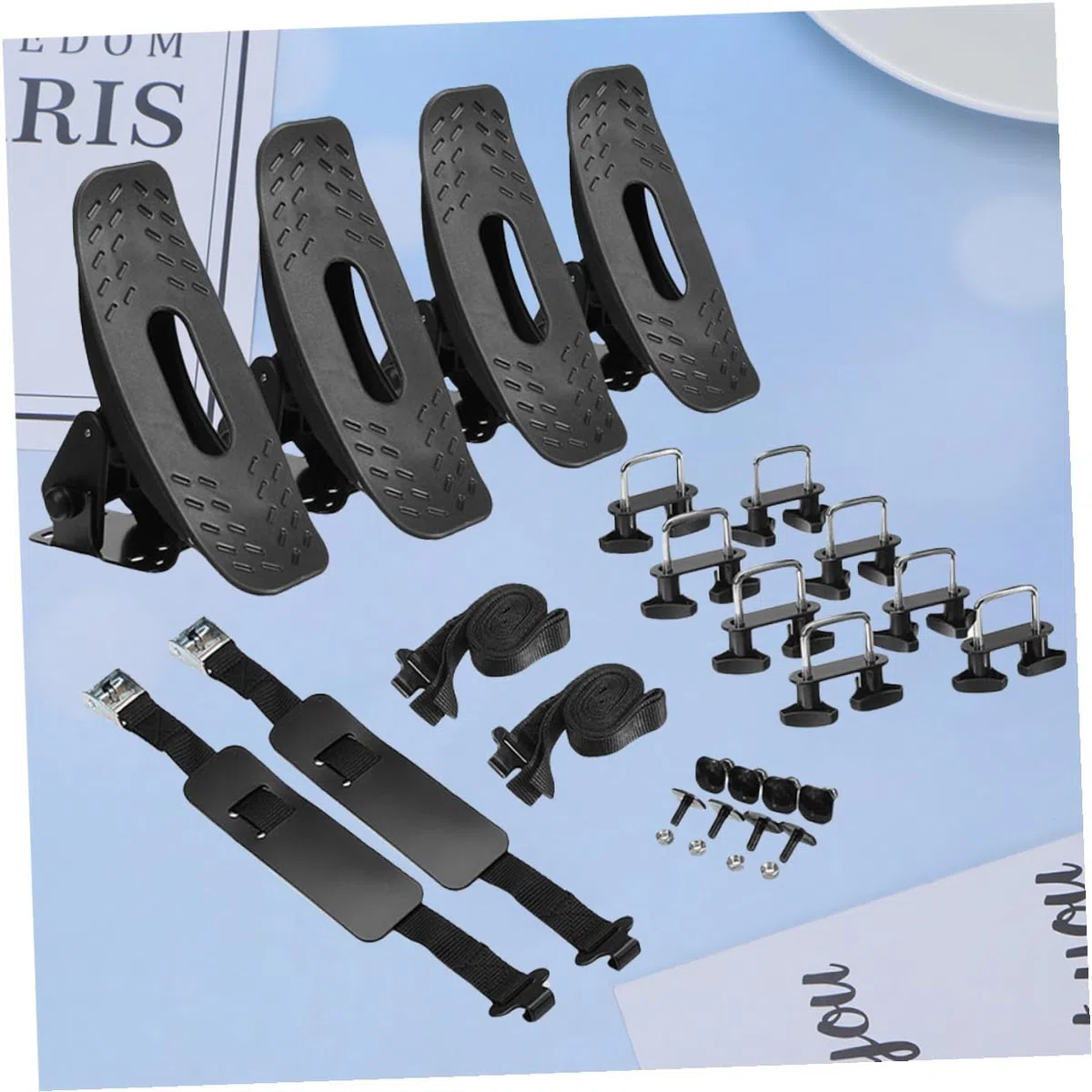 VICASKY Supporto per Barche e Porta Pagaia in Ferro Robusto, Staffa Fissa per Kayak e Gommoni, Accessori per Sport Acquatici, per Trasporto Sicuro su Auto e attività Outdoor