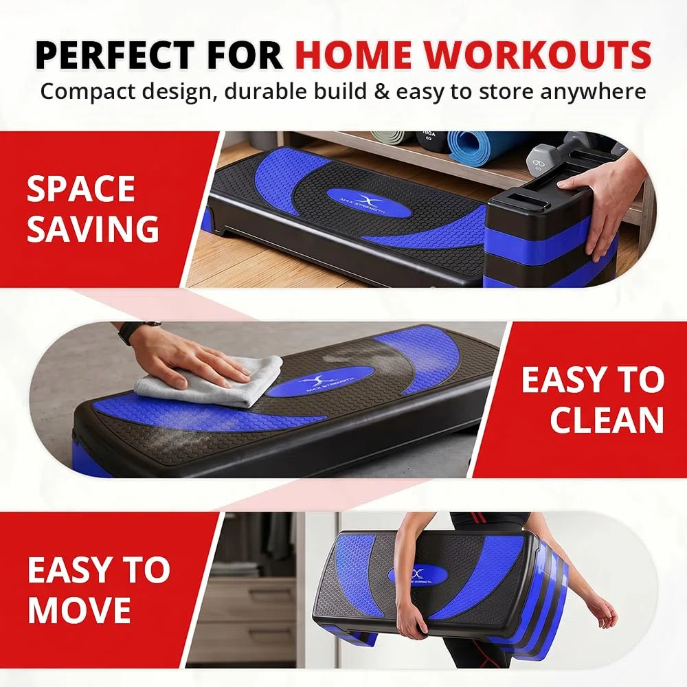 Max Strength MAXSTRENGTH Aerobica Cardio Fitness Step Board-3 Livelli Home Gym Esercizio Blocco