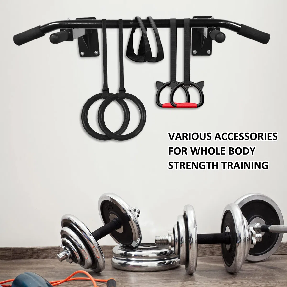 Barra per Trazioni Montata a Parete per Casa, Sbarra Trazioni a Muro Multifunzione per Sollevarsi, Fitness, Pull up Bar, Chin Up Multi-Grip Bar, Attrezzature per Fitness a Casa Sicure e Stabili