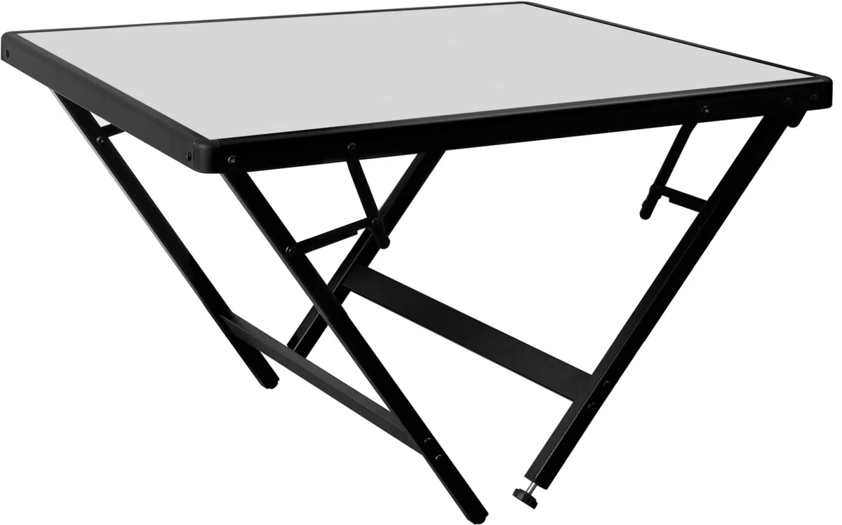 BRUNNER 0406102N Torun 4, Tavolo da Esterni con Ripiano in Alluminio e Gambe Pieghevoli in Acciaio, Compatto, Facile da Trasportare, Portata Max 30 kg