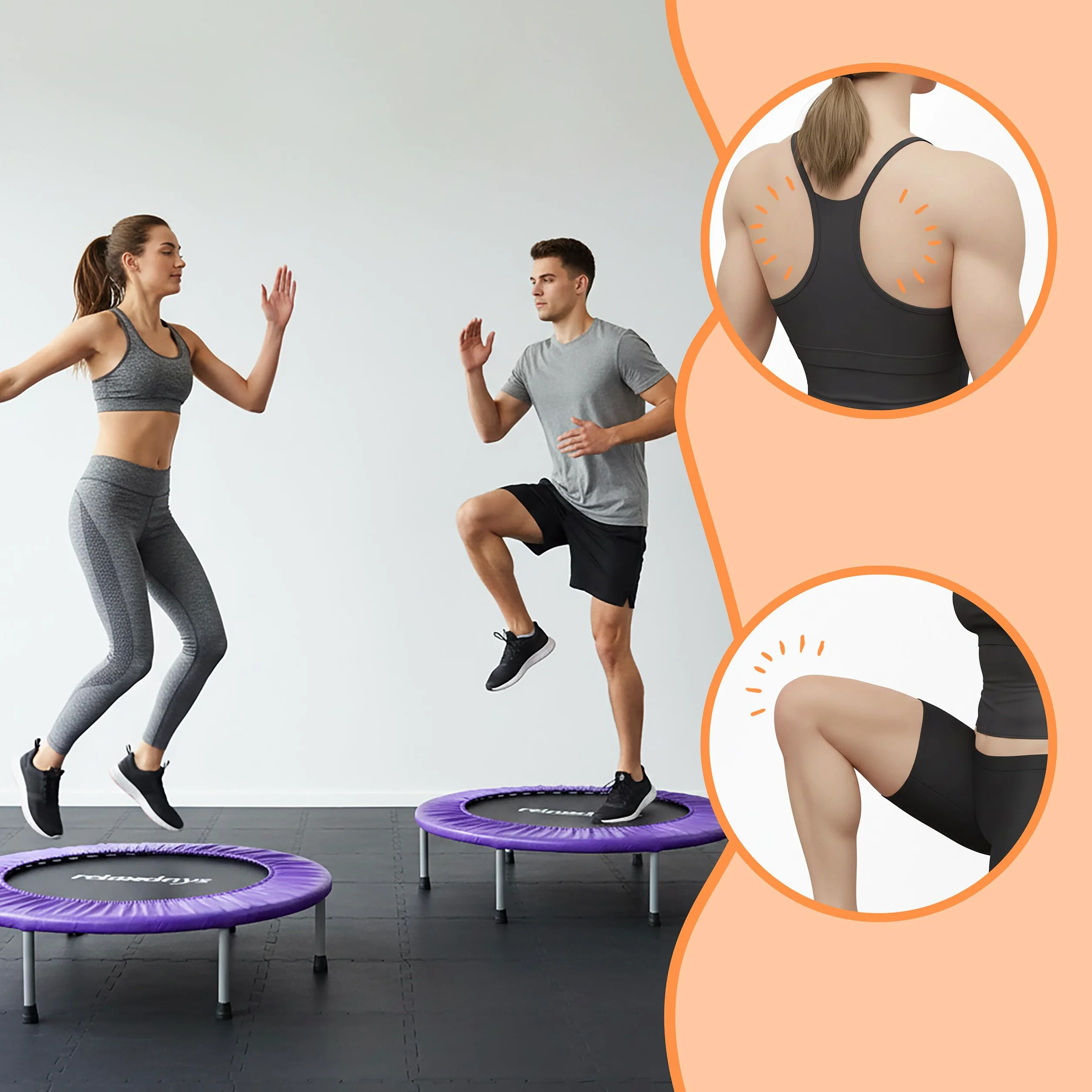 Relaxdays Trampolino da interno, Ø 95 cm, minitrampolino pieghevole max 100 kg, sport & ginnastica, colori a scelta