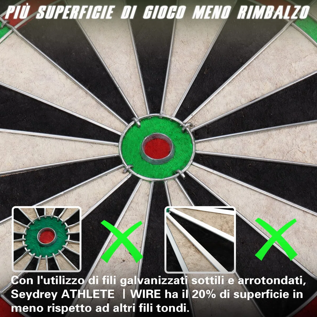 Seydrey Bersaglio per Freccette, Bersaglio Ufficiale con Punta in Acciaio da 20g,Kit di Montaggio Inclusi