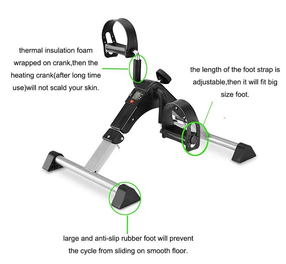 Venditore ambulante Pieghevole Deluxe con Display elettronico, Venditore ambulante di Cyclette per Il Recupero di Gambe e Braccia, Attrezzatura da Palestra per Riabilitazione Fitness per Anziani, PT
