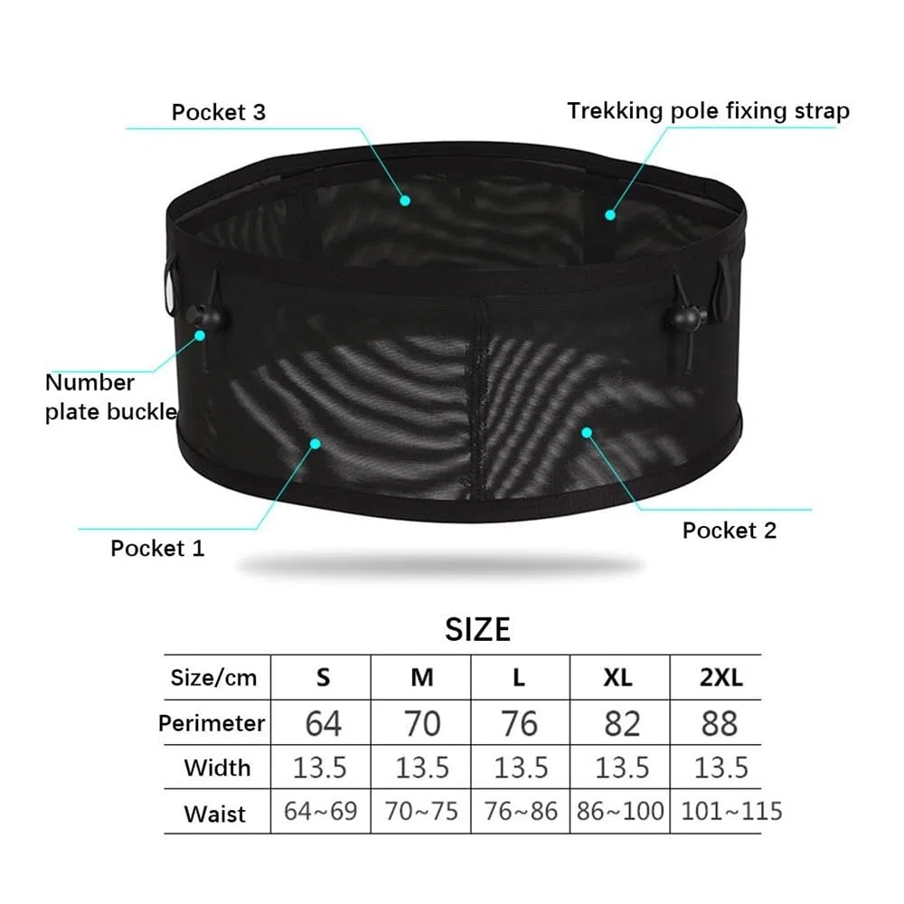 Marsupio da corsa Marsupio sportivo Custodia per telefono Custodia per telefono Uomini Donne Tasca nascosta Outdoor GymSport Borse da corsa Cintura Marsupio per Ciclo, XL, 2PCS