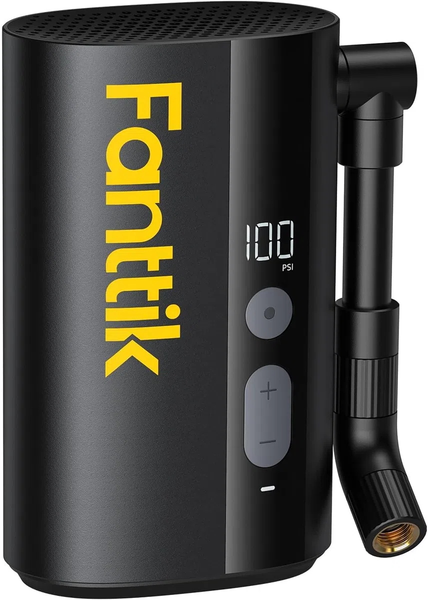 Fanttik X9 Ace Mini Pompa per Bici con Manometro 150PSI, Batteria da 5000mAh Pompa ad Aria Elettrica con Valvola Schrader e Presta per Bici da Strada, MTB, Bici elettrica, Bici da città