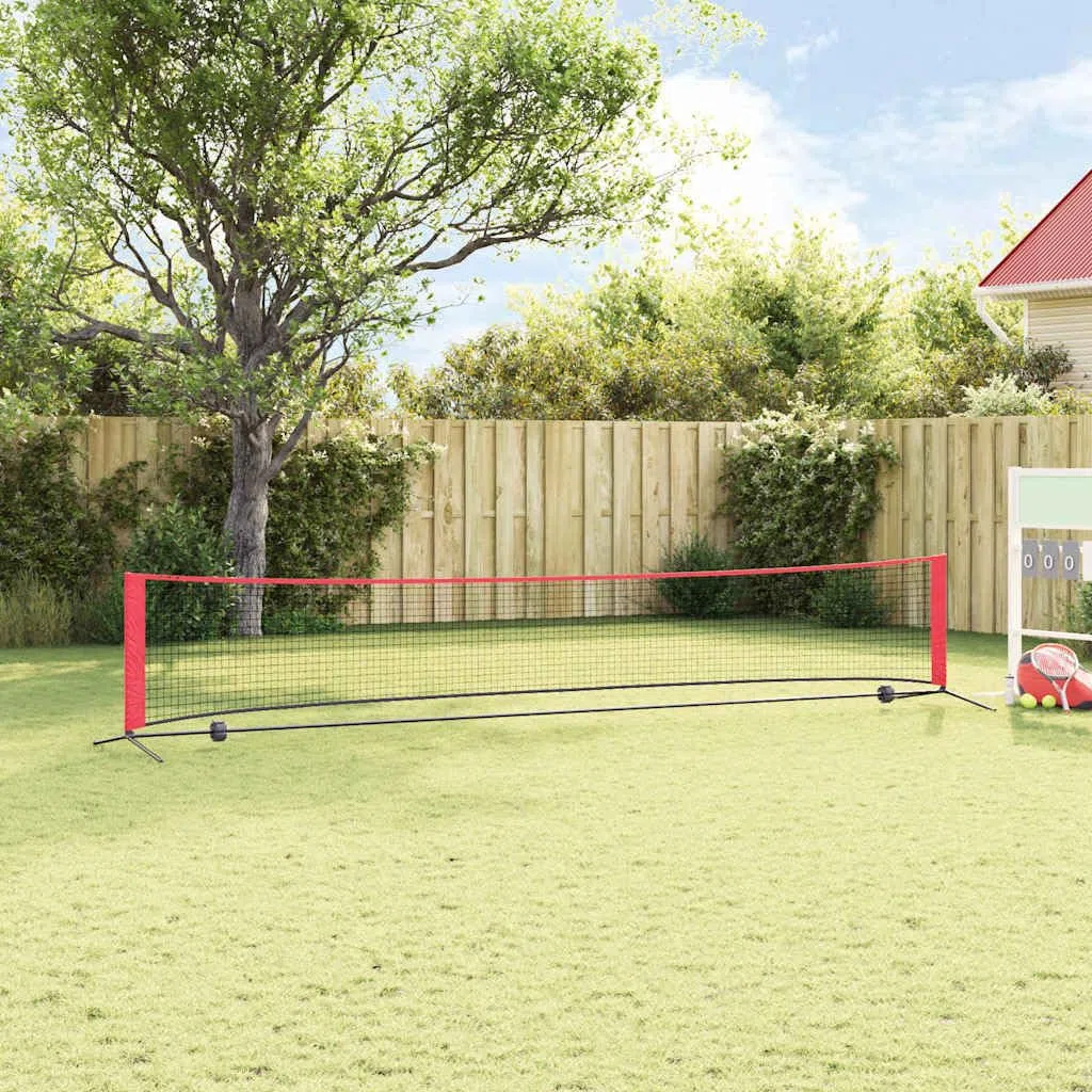 Rete da tennis nera e rossa in poliestere, 90,5 x portatile, pieghevole, per esterni, interni, giardino, campo sportivo, club, allenamento, con borsa per il trasporto e design robusto